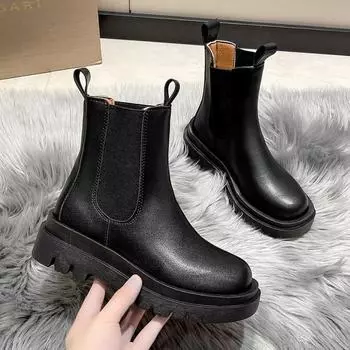 Fashion 2024 New Thicken Winter Knight Boots Women Knee High Long Square Heel Boots Retro Thick Motorcycle Goth Boots Black Botas Mujer 35 чёрный