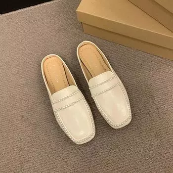 Fashion 2024 New Trendy Versatile Thick Heeled British Style Women s High Heels Small Leather Shoes Comfortable Summer Flats 40