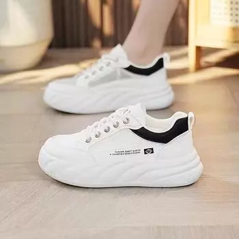 fashion 2024 New Versatile Hollow Breathable Mesh Casual Shoes Summer Thin Soft Board Shoes Mesh White Women s Vulcanize 35 чёрный