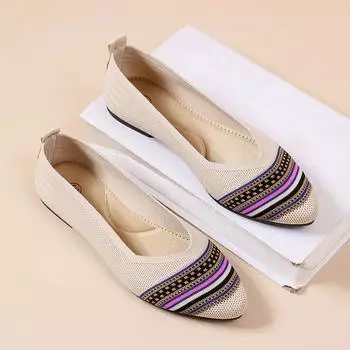 Fashion 2024 New Women Flat Shoes Spring Summer Breathable Knit Casual Boat Shoes Fashion Slip-on Loafers 36 красный