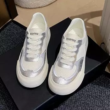 Мода 2024 года, новые модные туфли для женщин, повседневные кроссовки из ткани с зонтиком, низкие холщовые теннисные туфли, удобные туфли на плоской подошве для ходьбы для молодежи 36 серебряный