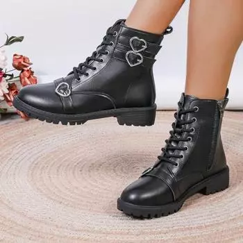 Fashion 2024 New Women s Shoes Fashionable Short Legs Comfortable British Heighten Single Shoes Versatile Thick Sole Casual Women 36 чёрный