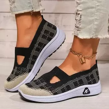 Мода 2024 года, новые женские туфли, модные цветные туфли, темпераментные женские туфли, летняя дышащая и удобная обувь, клетчатая сетка 36 красный