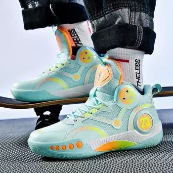 Fashion 2024 Professional Men s Basketball Boys Fashion Trend Shoes Basket Sneakers Anti-skid High-top Couple Breathable Basketball Boot 35