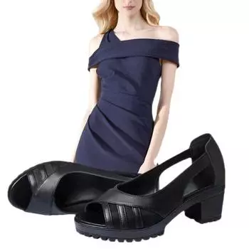 Fashion 2024 Retro Ethnic Style Fish Mouth Roman Hollow Sandals Women s thick bottom black Mothers Sandals Summer Sandalias De Mujer 35 чёрный