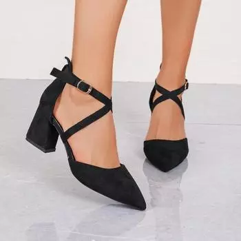 Fashion 2024 Sandalias Femeninas High Heels Autumn Flock Pointed Sandals Sexy High Heels Female Summer Shoes Female Sandals Mujer S040 34 бежевый