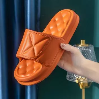 мода 2024 Тапочки Летние Внутренние Противоскользящие Пары Дома Пары Ванная Комната Cool Towers Женщины Купание Толстая Подошва Домашние Мужские Башни 36-37 розовый