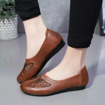 Fashion 2024 Soft Women Shoes Flats Moccasins Slip on Loafers PU Leather Ballet Shoes Fashion Casual Ladies Shoes Footwear sdg56 4 чёрный