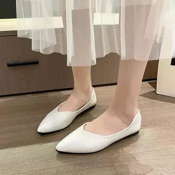 fashion 2024 Spring and Autumn Fashion New Elegant Pointed Toe Square Heel Women s Shoes Shallow Mouth Breathable Shoes 35 бежевый