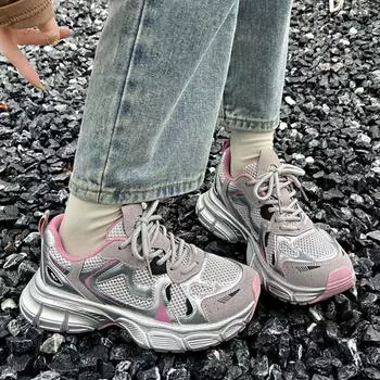 мода 2024 Весна и осень мода новые женские шнурованные нескользящие однотонные низкие кроссовки 35 чёрный