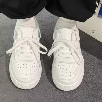 Мода 2024 Весна и Осень Новый Стиль Модные Удобные Цвета Сочетания Дышащие Повседневные Туфли На Плоской Подошве Беговые Спортивные Белые Туфли 35 белый