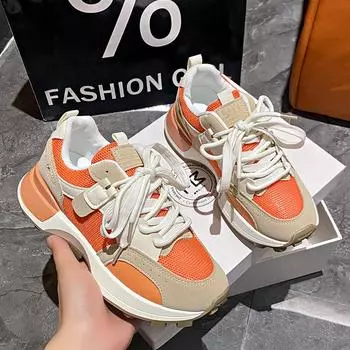 Мода 2024 года, весна и осень, толстая подошва, роскошные женские повседневные спортивные туфли, удобные и дышащие классические кроссовки для бега 35 синий