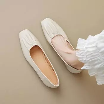 Мода 2024 Весна и Осень Женская Модная Обувь Корейский Стиль Вечерние и Офисные Туфли Плоские Туфли Женские Туфли Мэри Джейн Повседневная Бесплатная Доставка 35 коричневый