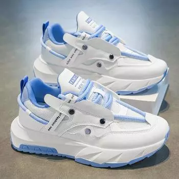 Fashion 2024 Spring/Autumn New Breathable Mesh Sports Men s Shoes Personalized Cross Strap Trendy Matching Daily Casual Running Shoes 39