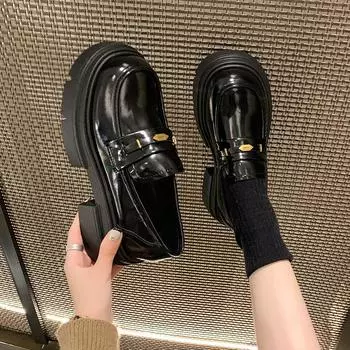 fashion 2024 Spring Autumn Women s Elegant Round Head Wear Resistant Fashion Shallow Square Toe Thick High Heel Women Mary Jane Shoes 35 чёрный