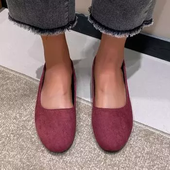 fashion 2024 Spring/Autumn Women s Flats Round Toe Flat Shoes for Women Outdoor Dress Platform Flats Slip on Anti-slip Shallow Loafers 35 чёрный