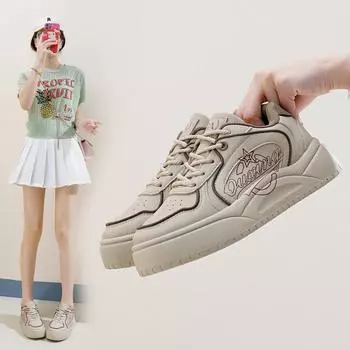 Fashion 2024 Spring Hot selling New Women s Fashion Sports and Leisure Shoes Comfortable Thick Bottom Anti slip Outdoor Leisure Shoes 35 чёрный