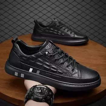 Fashion 2024 spring new Korean version trend board shoes men s casual versatile leather shoes men s Internet celebrity white shoes men s shoes 39