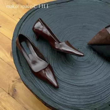 Мода 2024 Весна Блестящие Туфли на высоком каблуке с острым носком Модные женские туфли без застежек на вечеринку и свадьбу Туфли на высоком каблуке 34