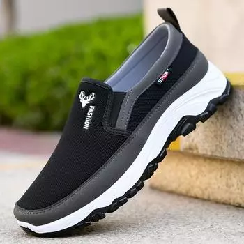 Fashion 2024 Spring/Summer New Casual Middle and Elderly Dad s Shoes Soft Sole Strong Walking Anti Dirt Shoes, Cover Up Men s Shoes 39 серый