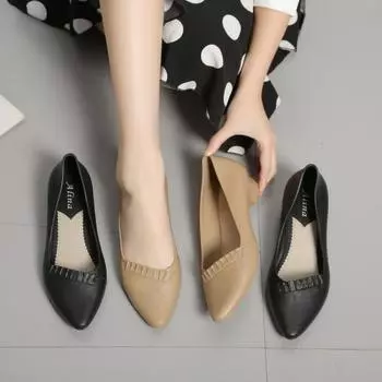 fashion 2024 Stretch Ballet Flats Women Mesh Knitted Shallow Flats Casual Single Shoes 36 чёрный