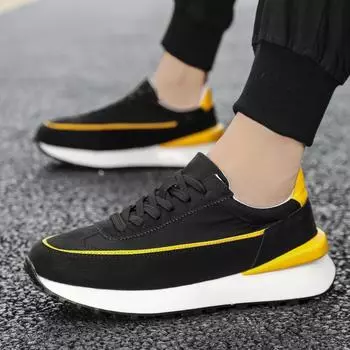 Fashion 2024 summer and autumn new low-cut lace-up platform casual shoes daily solid color board shoes round head adhesive men s shoes 39 белый