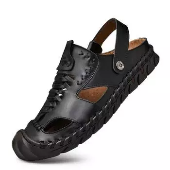 Fashion 2024 Summer Beach Men s Sandals Black Casual Flip Flops Slippers Fashion Breathable Outdoor Flats Shoes Chaussure Zapatos Hombre 38 чёрный