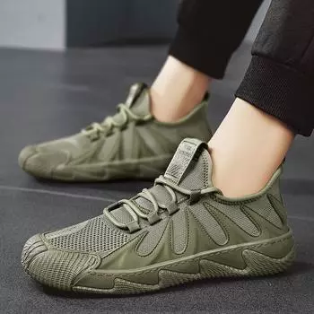 Fashion 2024 Summer Breahable Men Shoes Casual Sneakers Lightweight Outdoor Shoes Mesh Non-slip Sole Mesh Walking Shoe Man Zapatos 39 чёрный