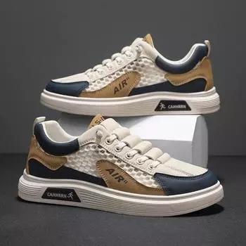 Fashion 2024 Summer Men s Sneakers High Quality Breathable Casual Shoes Outdoor Non-Slip Man Sport Shoe Lightweight Fashion Tennis Shoes 39 серый