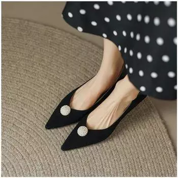 Fashion 2024 Summer New Fashion High Heels Women s Sexy Party Wedding Shoes Women s Stiletto Women s Shoes Trend 34 чёрный