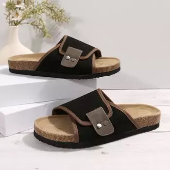 fashion 2024 Summer New Female Open Toe Slippers Rome Mixed Colors Outdoor Casual Beach Flat Slippers 35 бежевый