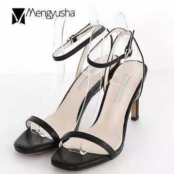 Fashion 2024 summer new sandals sexy square open toe buckle thin high heel women sandals trendy Korean stilettos shoes zaparos de mujer 4.5 красный