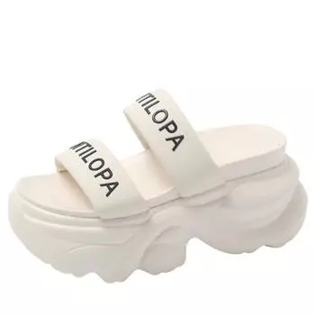 Fashion 2024 Summer Women Hollow Out Beach Slippers New Ladies Wedge Heels Leather Flip-Flops Woman High Platform Outside Sandals 9CM 34 коричневый
