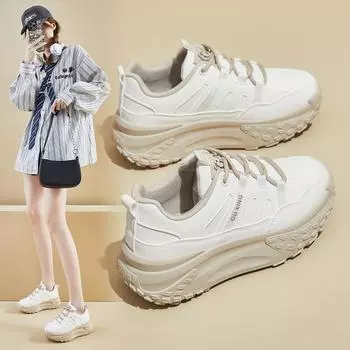 Мода 2024 года. Трендовые кроссовки на весну и осень. Вулканизированная женская обувь. Кроссовки. Модные и универсальные кроссовки. 35 бежевый