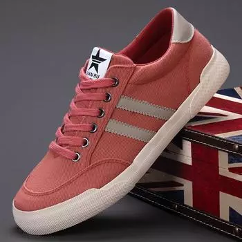 Fashion 2024 Vintage Red Vulcanize Shoes Men Breathable Leisure Canvas Shoes For Men Lightweight Casual Flat Sneaker Men zapatos de lona 39