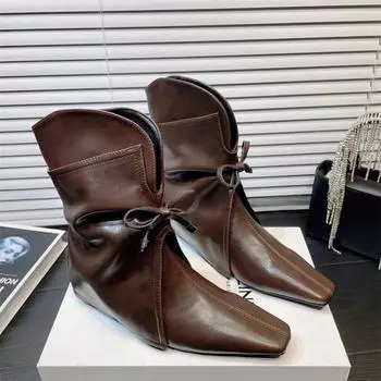 Fashion 2024 Winter New Brand Women Short Boots Fashion Fringe Ladies Elegant Short Boots Shoes Pointed Toe Slip on Western Boots New 35 чёрный