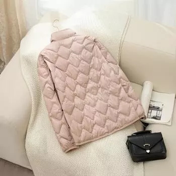 FASHION 2024 winter new light and thin down jacket women s short stand-up collar loose large size light warm jacket winter clothing Clothes M