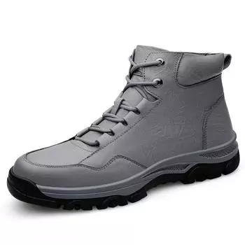 Fashion 2024 Winter New Men s High Top Shoes Warm Plush Ankle Boots Men s Cotton Shoes Thick Soles Outdoor Hiking Shoes Casual Shoes 38