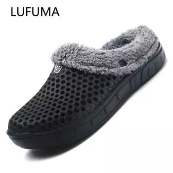 Fashion 2024 Winter Warm Slippers Women&Men Shoes Indoor Slides Cotton Pantoffels Casual Clogs With Fur Easy On Off House Floor Slippers 36