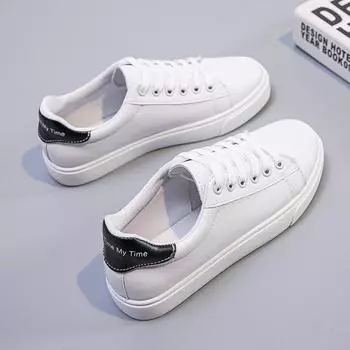 Fashion 2024 Winter Women Sneakers Warm Plush Vulcanized Shoes Women Platform Cotton Shoes Lace Up Plus Velvet Casual Shoes 34 белый