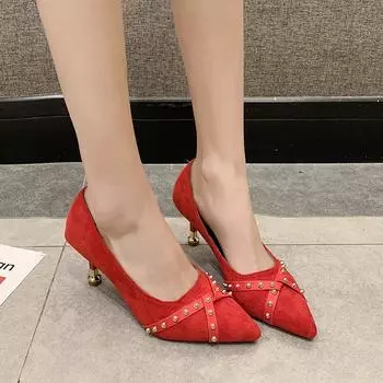 Fashion 2024 Women s Black High Heeled Shoes 41-43 Extra Wide Tall Versatile Professional Shoes for Summer Flat Rubber Upper 34 чёрный