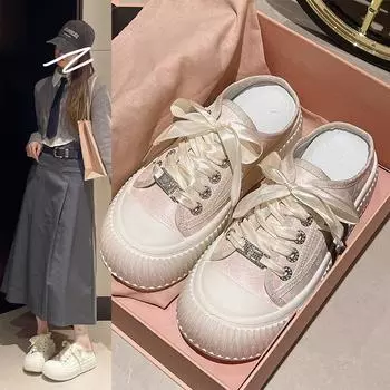 fashion 2024 Women s Fashion Sports Shoes Comfortable Anti-Slip Loafers Casual Comfortable Walking Shoes 35 бежевый