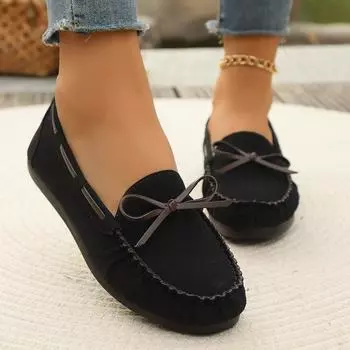 Fashion 2024 Women s Flat Shoes Spring and Autumn New Fashion Round Toe Shoes Comfortable Breathable Mesh Casual Barefoot Shoes Loafers 36 чёрный