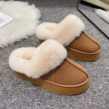 fashion 2024 Women s New Boots Women Plus Velvet Warm Short Tube Women s Boots Korean Casual Snow Boots Students Wild Cotton Shoes 36 коричневый