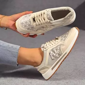 Fashion 2024 women s spring new fashion lace-up non-slip flat vulcanized shoes PU waterproof daily casual outdoor hiking sports shoes 36 чёрный