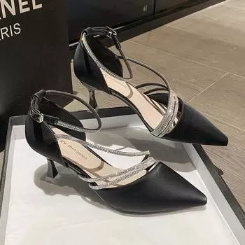 Мода 2024 года. Женские туфли-лодочки на шпильках с острым носком для офиса и вечеринок. Флокированные женские туфли на высоком каблуке. 33 бежевый