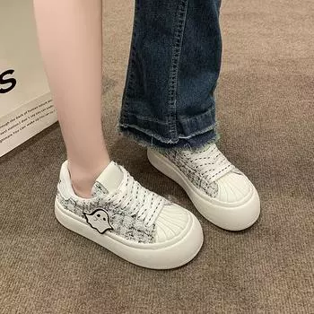 Fashion 2024 Women s Vulcanized Shoes Designer Striped Patchwork Breathable Fashion Soft Lightweight Summer Sneakers 35 бежевый