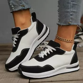Fashion 2024Classic Versatile Women s Vulcanized Shoes Women s Sports Shoes Fashion Lace-up Brand Design Women s Shoes Autumn New Style 36 бежевый