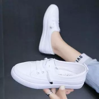 fashion 2024Low Platform Sneakers Women Shoes Female Pu Leather Walking Sneakers Loafers White Flat Slip On Vulcanize Casual Shoes 35