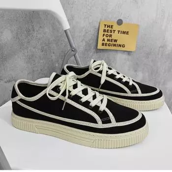 Fashion 2024Men s Shoes Korean Version Canvas Shoe Student Casual Shoes Breathable Board Shoes for Men Lace Up Flats Zapatillas Hombre 39